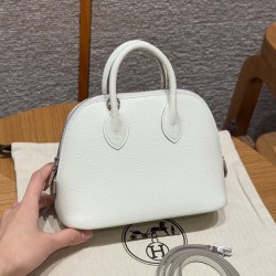 에르메스 Hermes Mini Bolide 18cm Evercolor 0T Mushroom 09 Mauve pale 37 Gold/silver