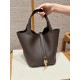 에르메스 Hermes Picotin lock 22cm clemence 47 Chocolate/gold