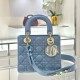 디올 Dior Small Lady Dior Bag Blue 20cm