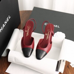 샤넬 CHANEL Slingbacks 슬링 Wine red