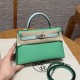 에르메스 Hermes Mini Kelly 19cm Madame and Alligator 0T Vert Comics and 0W Girs neve/silver
