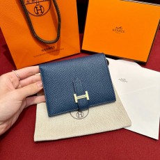 에르메스 Hermes Bearn Compact wallet 12cm Epsom 7K sapphire/gold