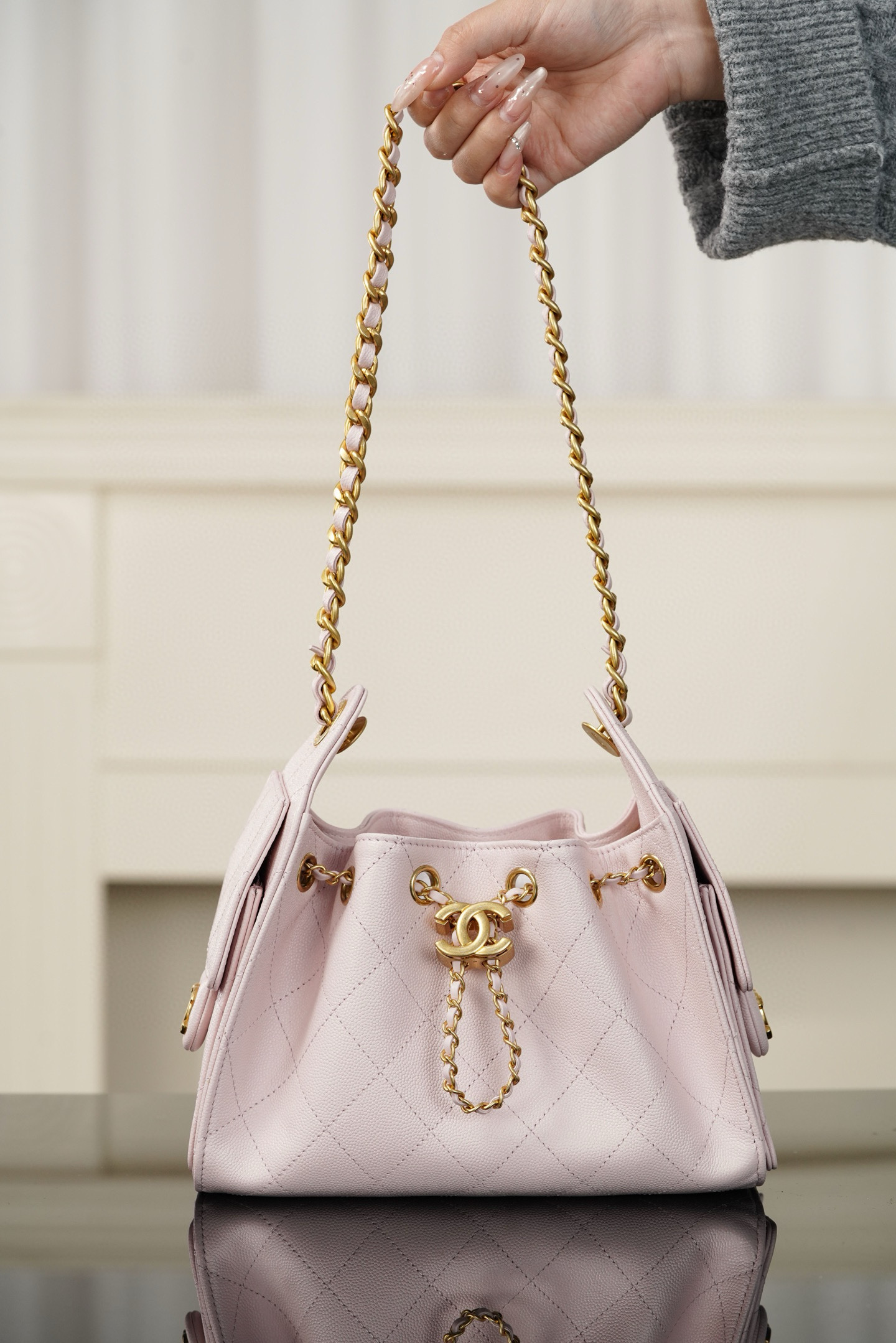 샤넬 CHANEL 26C AS5631 25 Mini Bag Pink 22cm
