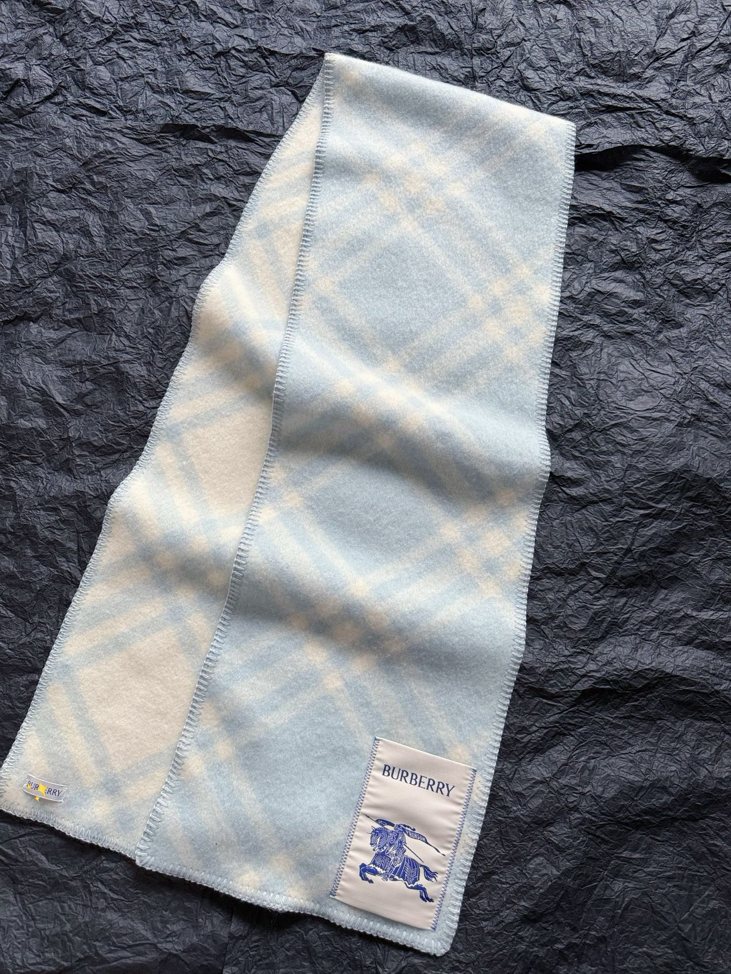 버버리 Burberry 캐시미어 머플러 Blue