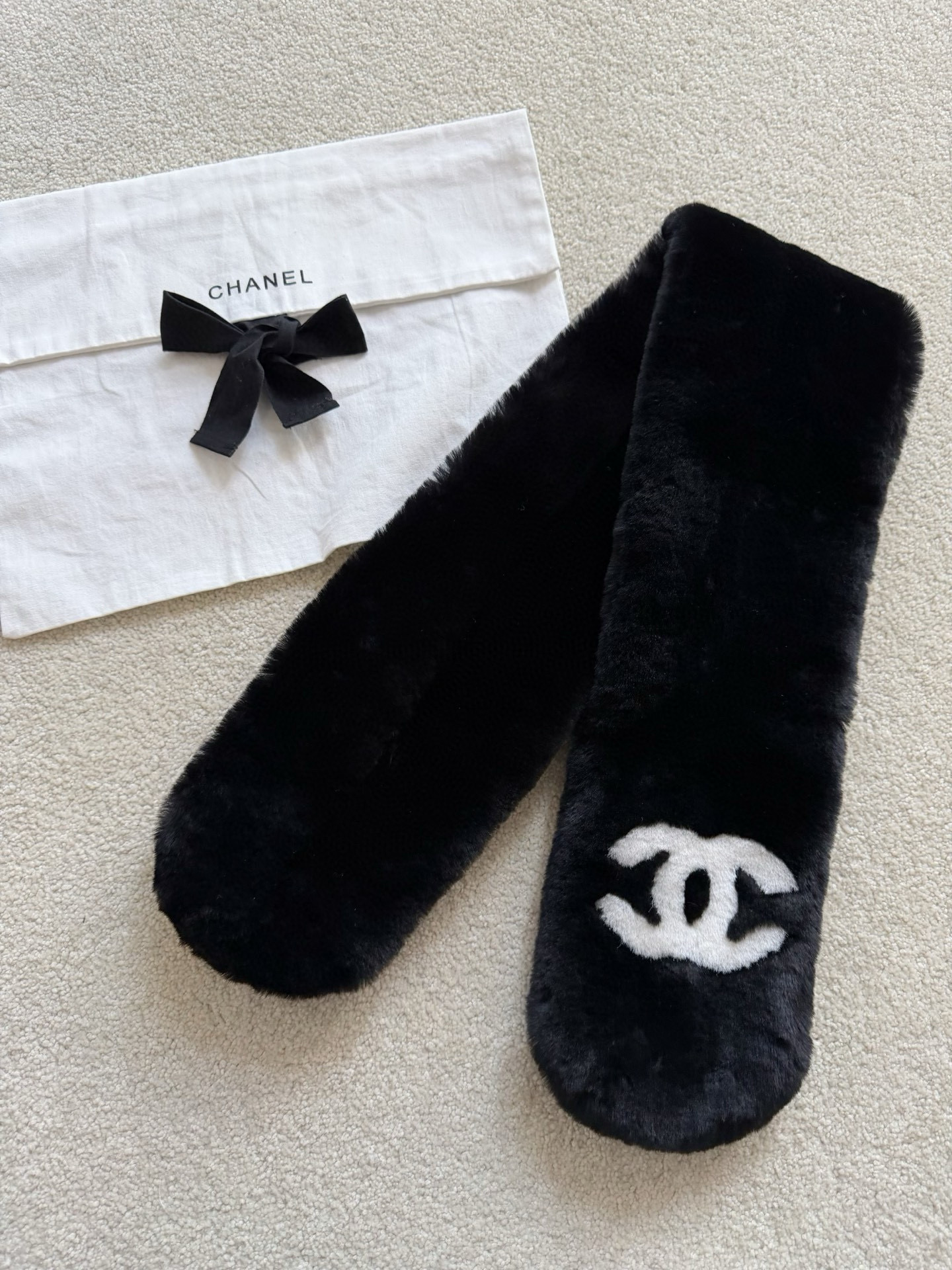 샤넬 CHANEL 머플러 Black 90cm