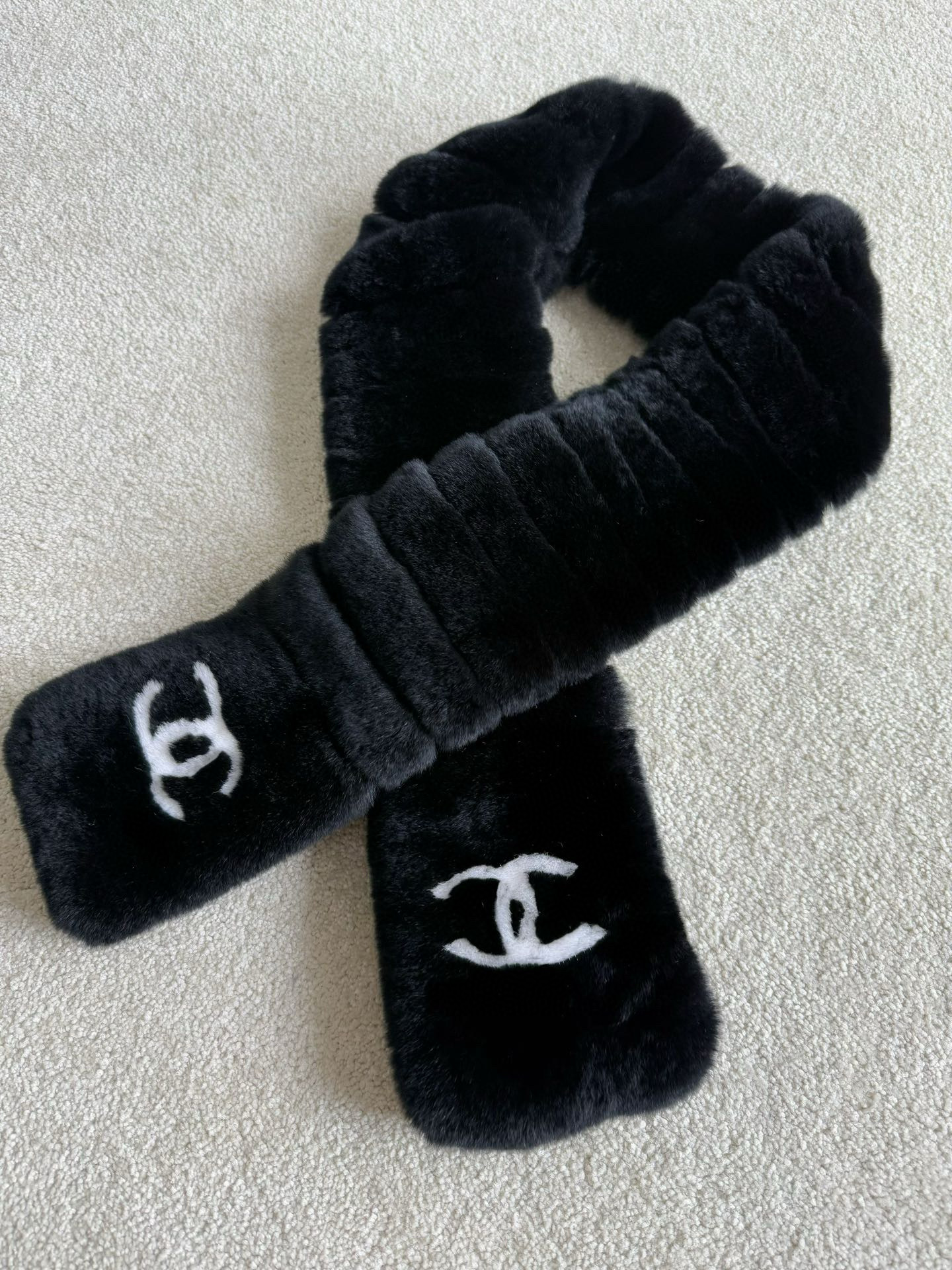 샤넬 CHANEL 머플러 Black 130cm