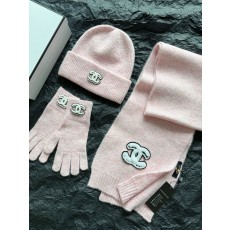 샤넬 CHANEL 머플러+모자+ 장갑 Pink