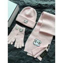 샤넬 CHANEL 머플러+모자+ 장갑 Pink