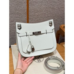 에르메스 Hermes Jypsiere 28cm clemence 0T Mushroom/silver