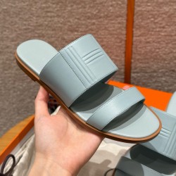 에르메스 Hermes 628 Mona sandal Calfskin&Glacier blue