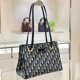 디올 Dior Promenade Oblique Jacquard Small Shopper Bag Blue 27cm