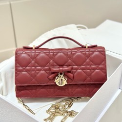 디올 Dior My Dior Mini Bag Wine red 21cm