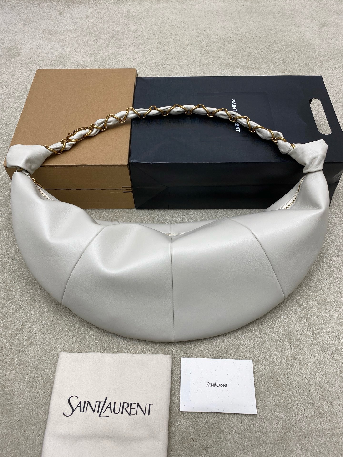 생로랑 Saint laurent YSL 862210 AMALIA hobo in lambskin White 23cm