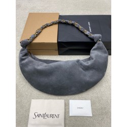 생로랑 Saint laurent YSL 862210 AMALIA hobo in suede Grey 23cm