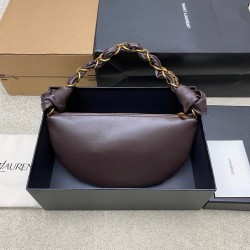 생로랑 Saint laurent YSL 862558 AMALIA mini hobo in lambskin Coffee 19cm
