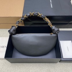 생로랑 Saint laurent YSL 862558 AMALIA mini hobo in lambskin Grey 19cm