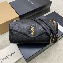 생로랑 Saint laurent YSL 800916 Calypso medium in grained lambskin Black 30cm