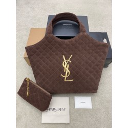 생로랑 Saint laurent YSL 698651 ICARE Bag in suede Coffee 38cm