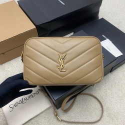 생로랑 Saint laurent YSL 869468 LOULOU camera bag in MATELASSÉ lambskin Apricot 23cm