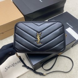 생로랑 Saint laurent YSL 869468 LOULOU camera bag in MATELASSÉ lambskin Black 23cm