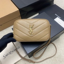 생로랑 Saint laurent YSL 869816 LOULOU mini camera bag in lambskin Apricot 18.5cm