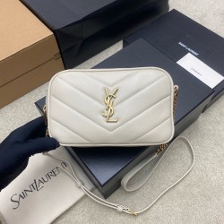 생로랑 Saint laurent YSL 869816 LOULOU mini camera bag in lambskin White 18.5cm