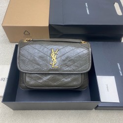 생로랑 Saint laurent YSL 633158 NIKI MEDIUM IN VINTAGE LEATHER Green 28cm