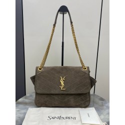 생로랑 Saint laurent YSL 812943 NIKI TRIPOUCH in suede LIGHT MUSK 28cm