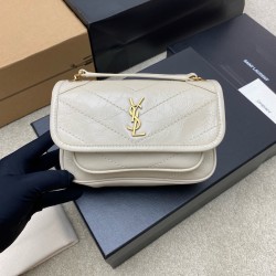 생로랑 Saint laurent YSL 828736 Niki Mini Chain Bag in grained lambskin White 18cm