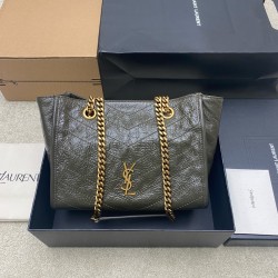 생로랑 Saint laurent YSL 872680 NIKI small shopping in vintage leather Green 25cm
